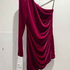 NBD One-Shoulder Fuchsia Dress